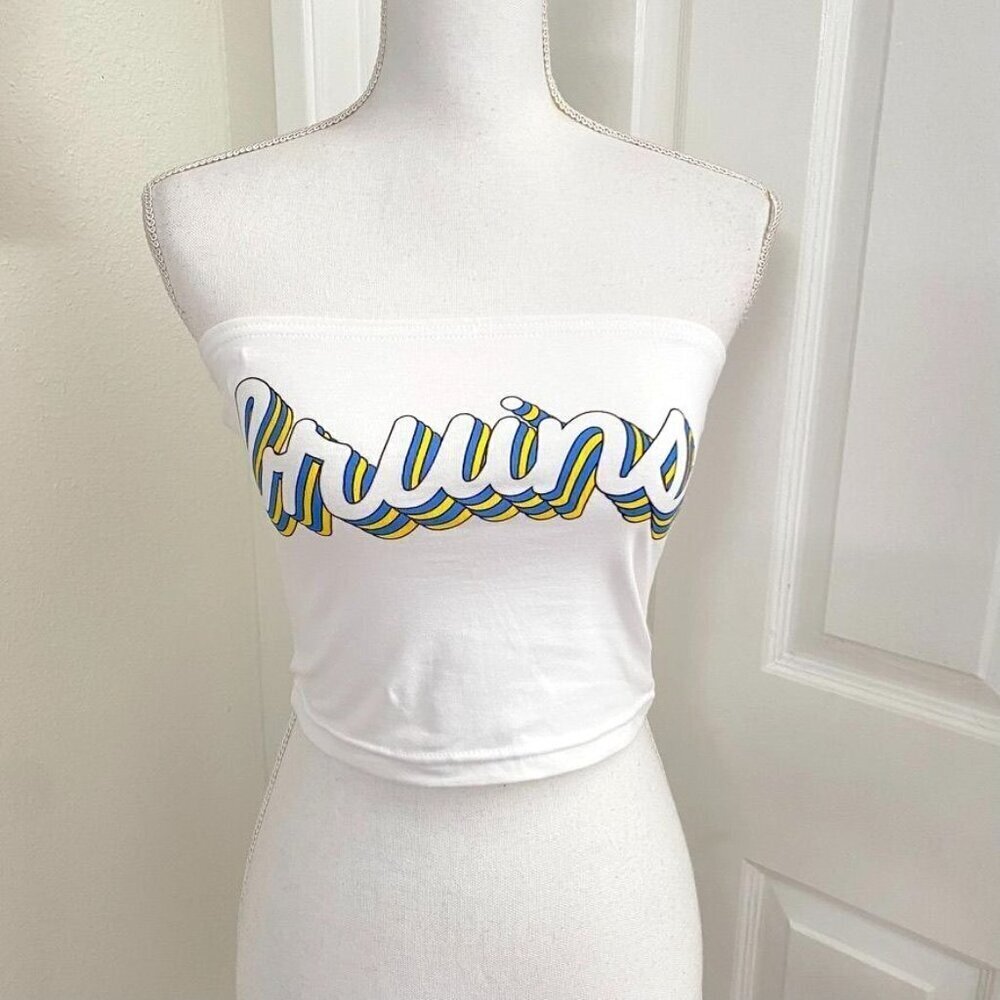 UCLA Bruins Tube Top School Spirit Wear Rally Football Size Medium White B1